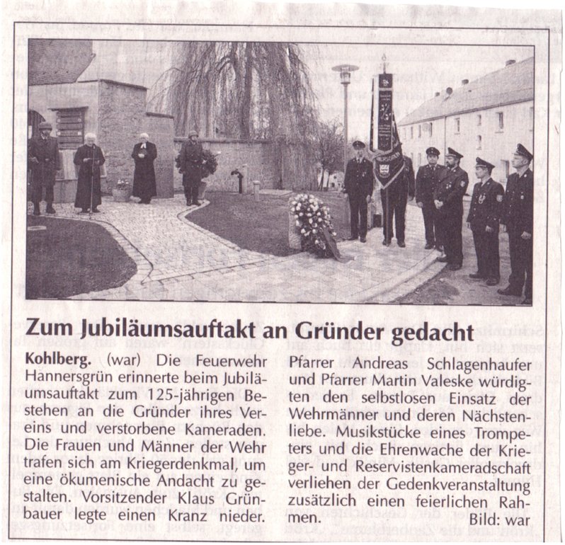 Zum Jubiläumsauftakt an Gründer gedacht