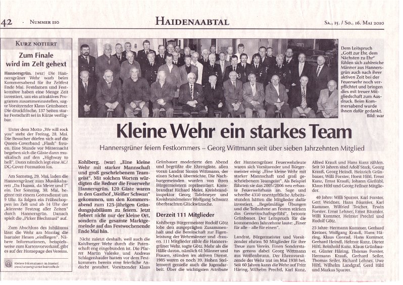 Kleine Wehr ein starkes Team